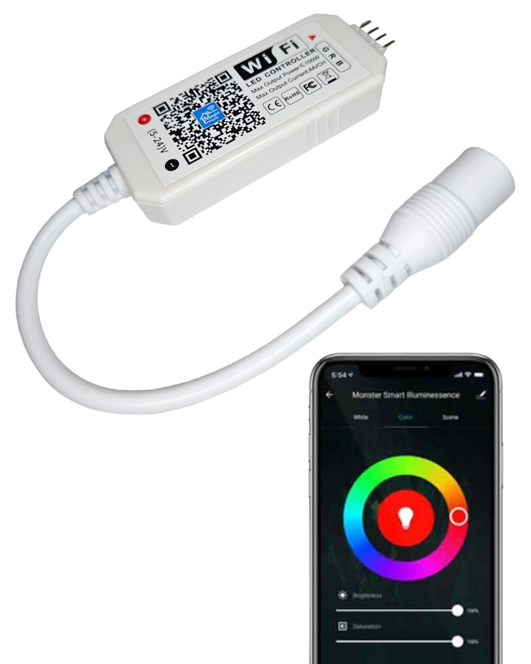 Controlador WIFI para tira LED RGB | Controlador inalámbrico RGB 4 pines