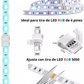 Cople para tira de LED RGB multicolor | Cople tipo X T L | Empalme tira led