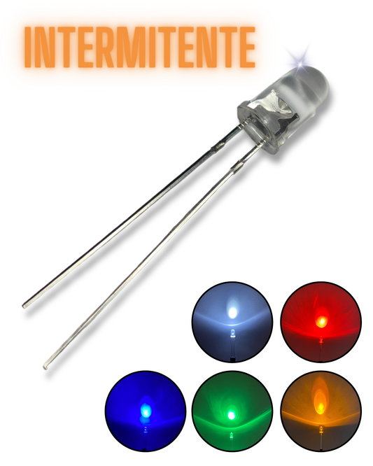 Diodo LED Intermitente 5mm Ultrabrillante | Diodo emisor de luz LED Intermitente Flash