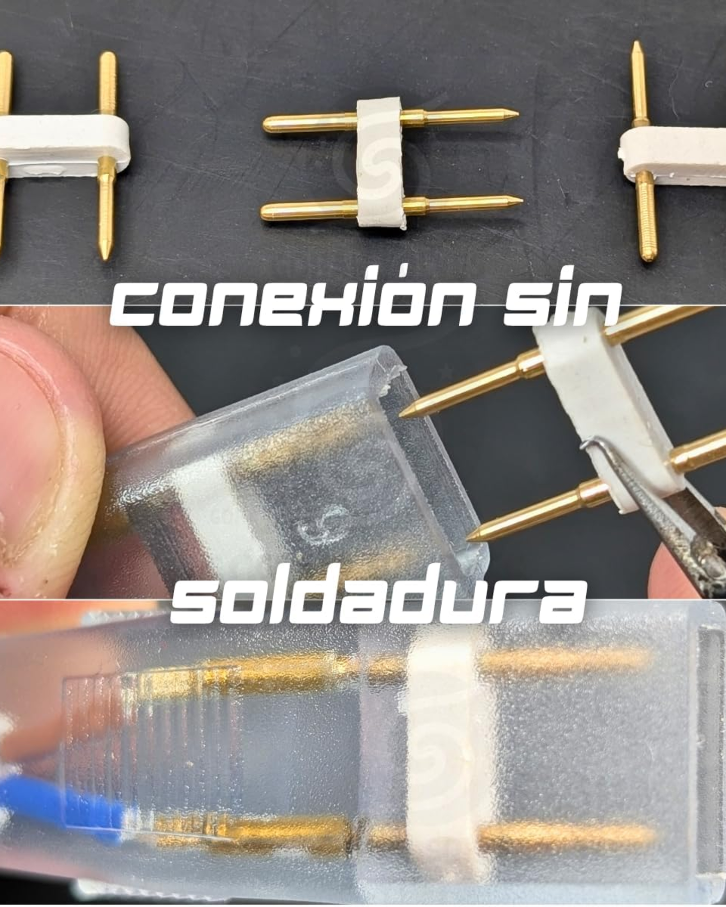 Conector para tira de LED | Conector pin H para manguera LED diferentes modelos