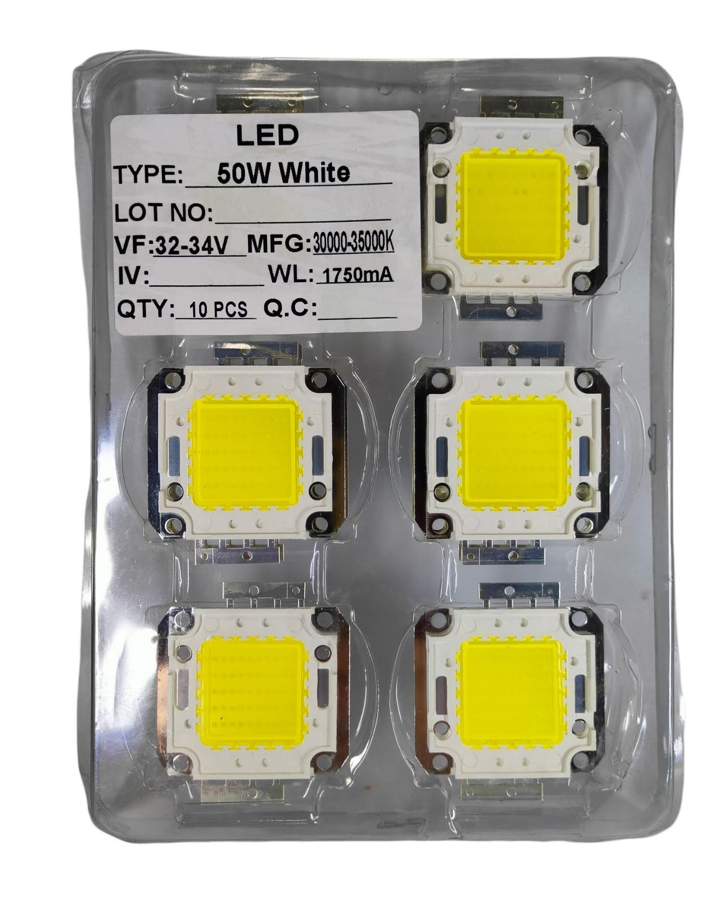 Chip LED de potencia 50w | Pastilla LED 34V DC| Repuesto LED para reflector