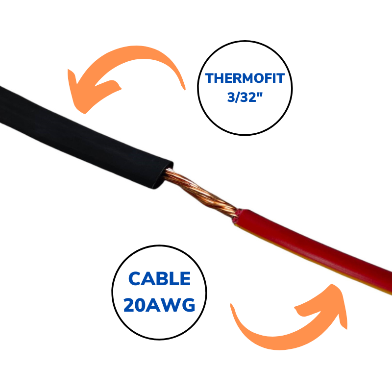 Tubo aislante termocontractil thermofit 3/32" | Termo encogido termofit