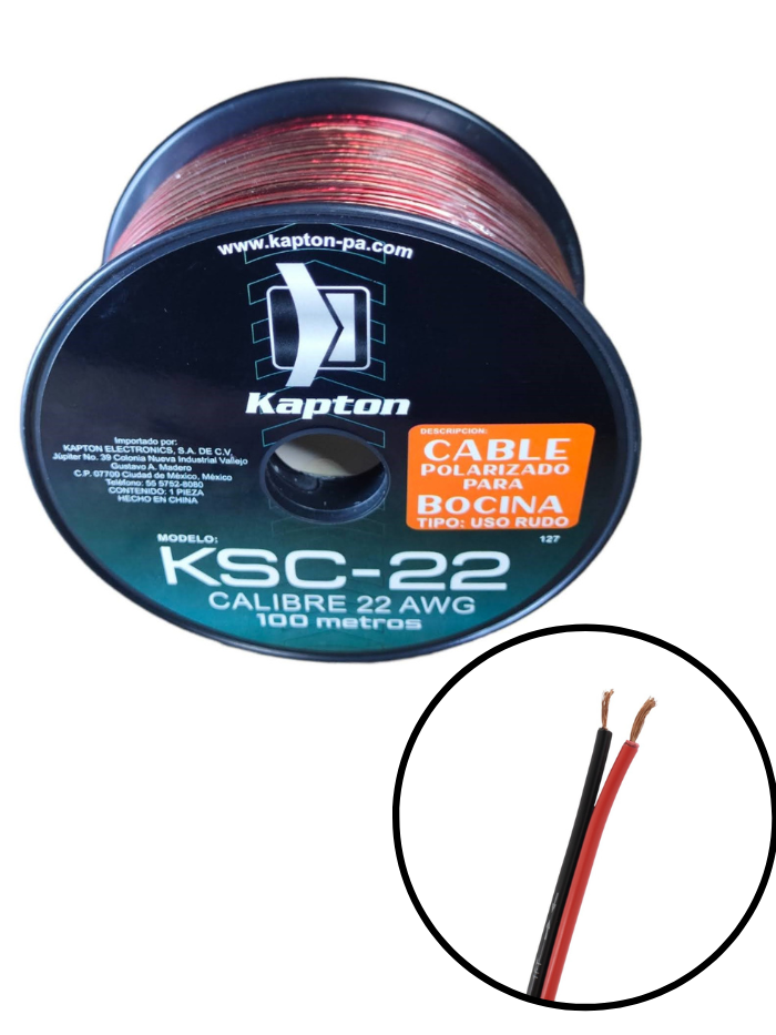 Cable bicolor para tira de LED calibre 22AWG | Cable bipolar KSC-22
