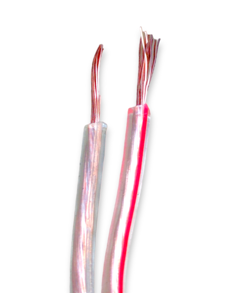 Cable polarizado transparente 2 vías calibre 18AWG | Cable para tira LED CAA-018