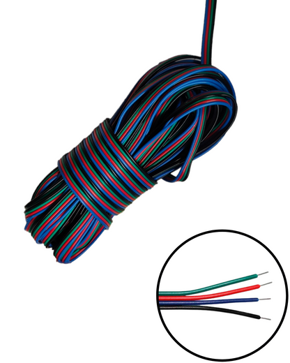 Cable RGB calibre 26AWG 4 hilos | Cable RGB 4 vías para tira LED RGB