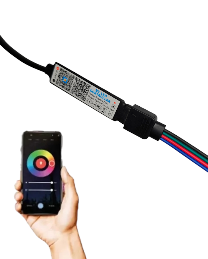 Controlador Bluetooth para tira LED RGB con control manual | 5V a 24V