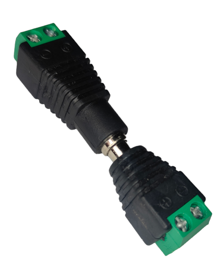 Adaptador de corriente 2.1mm atornillable | Conector alimentación polarizado invertido